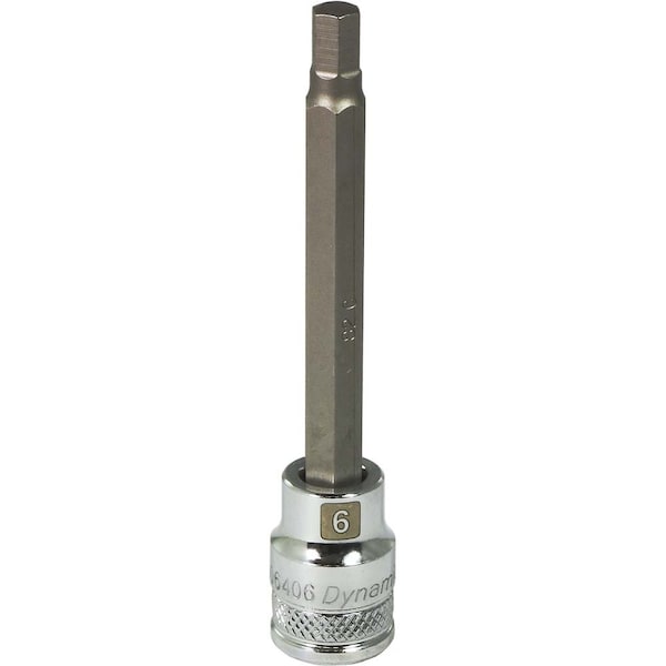 Tools 3/8" Drive Metric Hex Head, 6mm Long Bit, Chrome Finish Socket